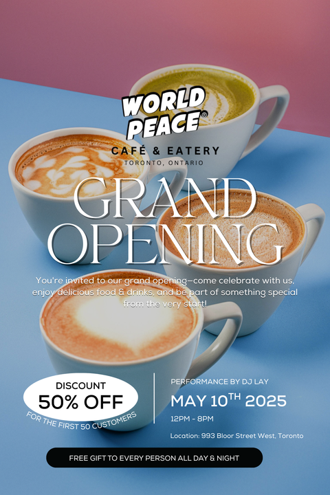 You’re Invited: Grand Opening of World Peace Cafe & Eatery!